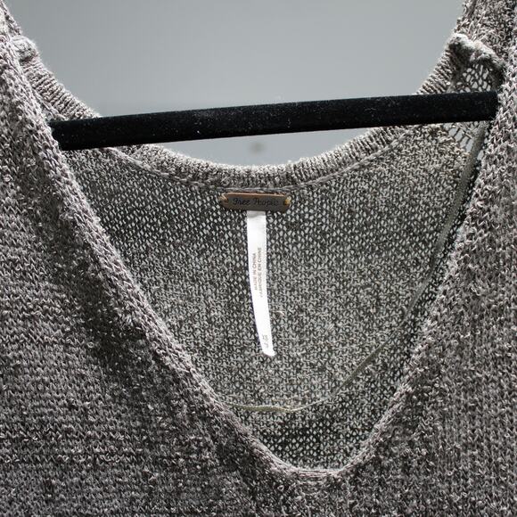 Free People Taupe Brown Blouse Knit Top Size XS - Picture 10 of 10